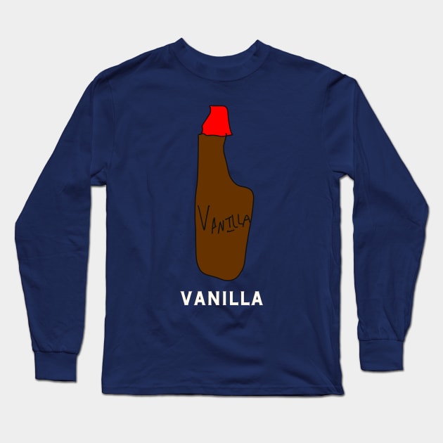 Vanilla Bottle, Mexican Vanilla, Happy Vanilla, Funny T-Shirt, Funny Tee, Badly Drawn, Bad Drawing Long Sleeve T-Shirt by Badly Drawn Design